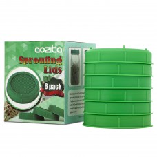 AOZITA 6 Pack Plastic Sprouting Lids for Wide Mouth Mason Jars