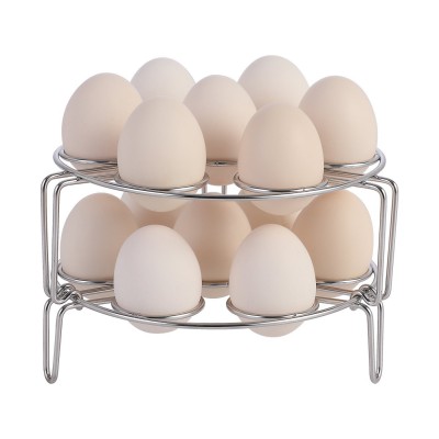 Aozita Stackable Egg Steamer Rack Trivet for Instant Pot Accessories - Fits Instant Pot 5,6,8 qt Pressure Cooker - 2 Pack Stainless Steel Multipurpose Rack