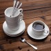 Aozita Espresso Cups with Espresso Spoons and Saucers, 12-piece 2.5-Ounce Demitasse Cups