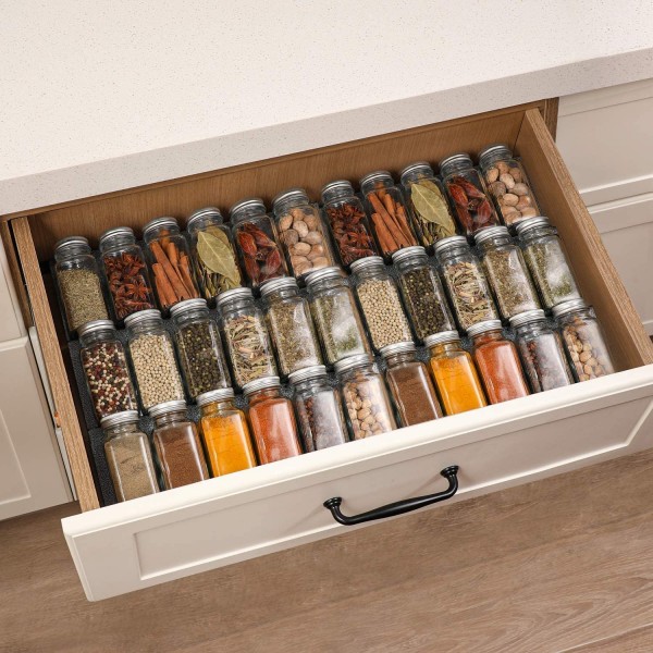 4-Tier Metal Spice Rack with 24 Empty Spice Jars, 80 Spice Labels