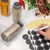 Aozita 14 Pcs Glass Spice Jars with Spice Labels - 8oz Empty Square Spice Bottles - Shaker Lids and Airtight Metal Caps - Chalk Marker and Silicone Collapsible Funnel Included