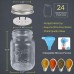 Aozita 24 Pcs Glass Mason Spice Jars/Bottles - 4oz Empty Spice Containers with Spice Labels - Shaker Lids and Airtight Metal Caps - Silicone Collapsible Funnel Included