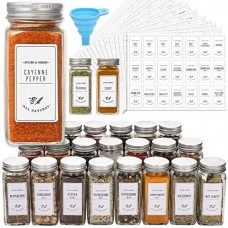 15 Pack 4oz Glass Spice Jars Bottles, Square Spice Containers with