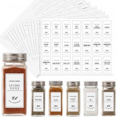 Aozita White 399 Printed Spice Jar Labels Stickers, Extra Write-on Labels for DIY, Farmhouse Waterproof Spice Labels for Spice Containers, Glass, Mason Jars (Does Not Include Jars)