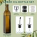AOZITA 17oz Glass Olive Oil Dispenser - Oil and Vinegar Cruet Bottle with Stainless Steel Pourers - Funnel For Easy Refill - Olive Oil Carafe Decanter for Kitchen