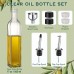 Aozita 17oz Clear Glass Olive Oil Dispenser Bottle - 500ml Oil & Vinegar Cruet with Pourers and Funnel - Olive Oil Carafe Decanter for Kitchen