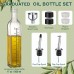 Aozita 17oz Glass Olive Oil Dispenser Bottle - 500ml Clear -Oil & Vinegar Cruet with Pourers and Funnel - Olive Oil Carafe Decanter for Kitchen