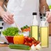 [2 PACK]Aozita 17 oz Glass Olive Oil Dispenser Bottle Set - 500ml Clear Oil & Vinegar Cruet Bottle with Pourers, Funnel and Labels - Olive Oil Carafe Decanter for Kitchen