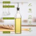 [2 PACK]Aozita 17 oz Glass Olive Oil Dispenser Bottle Set - 500ml Clear Oil & Vinegar Cruet Bottle with Pourers, Funnel and Labels - Olive Oil Carafe Decanter for Kitchen