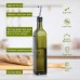 [2 PACK]Aozita 17 oz Glass Olive Oil Dispenser Bottle Set - 500ml Dark Green Oil & Vinegar Cruet Bottle with Pourers, Funnel and Labels - Olive Oil Carafe Decanter for Kitchen