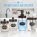 Mason Jar Bathroom Accessories Set 4 - Bronze - Mason Jar Soap Dispenser & 2 Apothecary Jars & Toothbrush Holder - Rustic Farmhouse Restroom, Bathroom Home Decor Clearance, Countertop Vanity Organizer