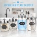 Mason Jar Bathroom Accessories Set 4 - Mason Jar Soap Dispenser & 2 Apothecary Jars & Toothbrush Holder - Rustic Farmhouse Restroom, Bathroom, Home Decor Clearance Organizer - Brushed Nickel (Silver)