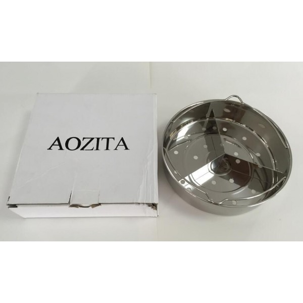 Aozita Steam Rack Basket Set with Removeable Dividers for Instant Pot and other 5/6/8 qt Pressure Cooker with Streaming Recipe and Cleaning Cloth