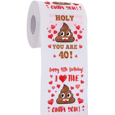 40th Birthday Gifts for Men and Women - Happy Prank Toilet Paper - 40th Birthday Decorations, Party Supplies Favors - Funny Gag Gifts Novelty Bday Present for Him, Her, Friends - 380 Sheets & 3 Layers