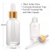 24 Pcs, 1 oz Dropper Bottles (30ml) with 6 Funnels & 1 Long Dropper - Clear Glass Bottles for Essential Oils with Eye Droppers - Tincture Bottles, Leak Proof Travel Bottles for Liquids, Golden Cap