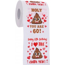60th Birthday Gifts for Men and Women - Happy Prank Toilet Paper - 60th Birthday Decorations for Him, Her - Party Supplies Favors Ideas - Funny Gag Gifts, Novelty Bday Present for Friends, Family