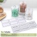 6 Pack Qtip Holder Dispenser for Cotton Ball & Swab & Round Pads with 12 Labels - Premium Clear Plastic Apothecary Jar Set, Bathroom Canister Storage Organization, Vanity Makeup Organizer